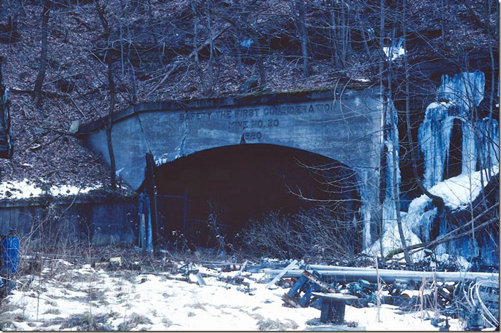 Mine no. 20 (opened 1920) was across from the depot. Lynch. 01-31-1987.