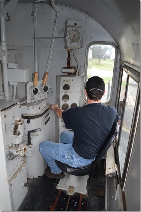 Experiencing a vintage locomotive. Right at home! In NKP 329.