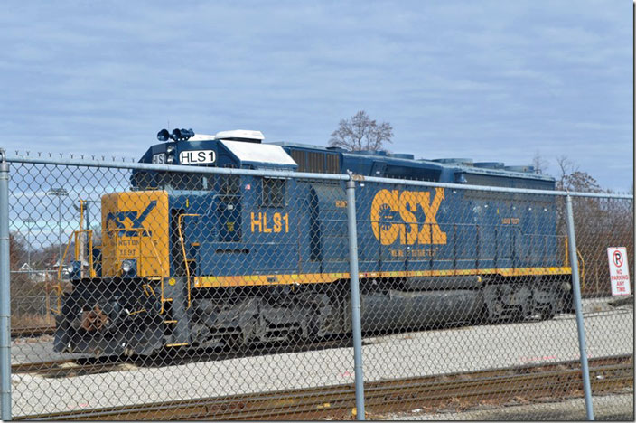 CSX Huntington Loco Shop load test unit HLS1. Ex-CSX SD45-2 8969, exx-SBD 8969, nee CRR-3611, built 11-1972. 11-27-2021.