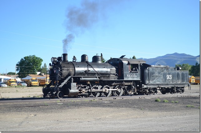 No 93 2-8-0 has just uncoupled from the 4:30 PM run to Ruth. 