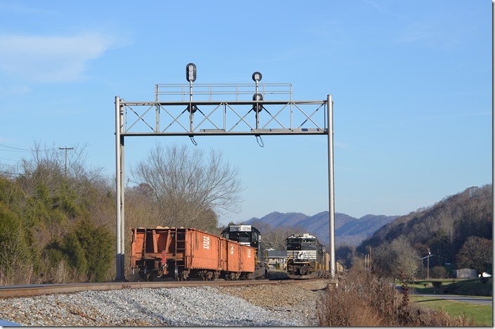 An eastbound NS local or work train came by on the former Southern. View 2.