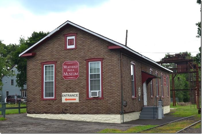 The building may have been an office for steel company. Maybe there was a track scale in front. Weatherly Area Museum. View 3.