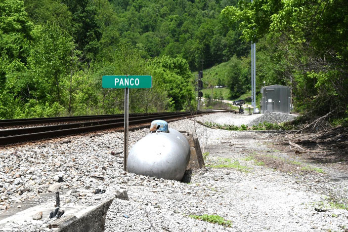 Panco is the westward reduction of double track to single track prior to entering Tunnel #1 on the "new" Big Sandy line.