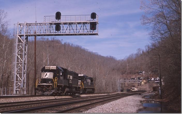 No. 746 stops at Caples to set off 8727 and get a helper. View 3.