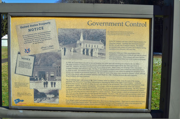 Coalwood WV interpretive sign - Government Control.