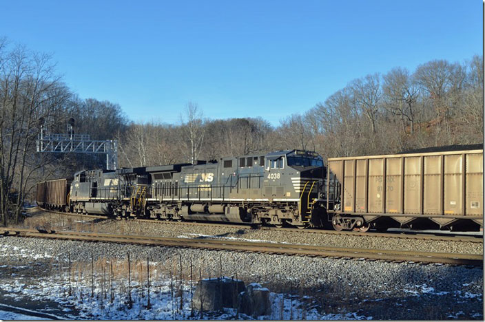 105 cars back are mid-trainNS DPUs 4038-4368. Bluefield VA.