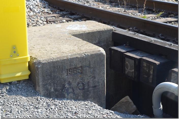 This bridge abutment indicates that it was upgraded in 1965 when two big mines went in on up Peter Creek in Pike County. NS bridge abutment. 1965 upgrade. Arrow WV. 