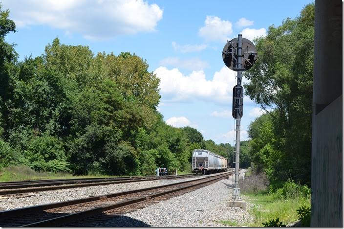 After attending a couple of Saturday morning programs at the C&OHS Convention in Staunton, Herb Parsons and I drove over to Waynesboro to see what was happening on NS. Local V8Q (an extra or relief V88) was switching the yard. NS 8838 Waynesboro.