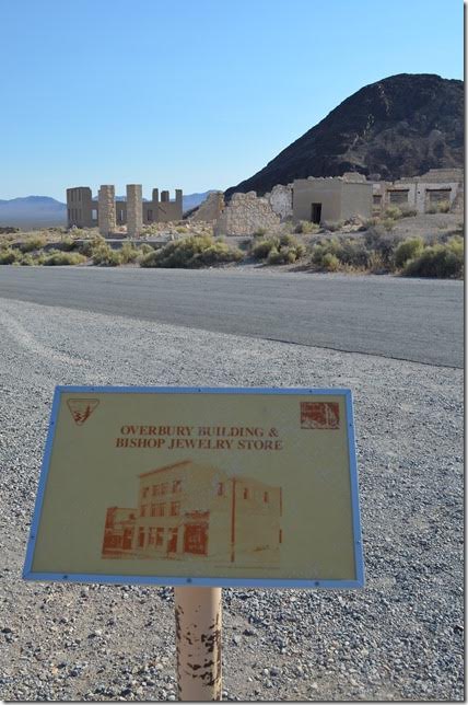 Overbury Building & Bishop Jewelry Store plaque. Rhyolite NV.