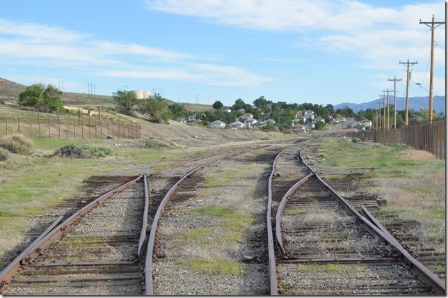 The yard looking south from the main gate. Supplies were delivered and blister copper was shipped out of this yard. Ore came in via the “high line” that was higher in elevation.