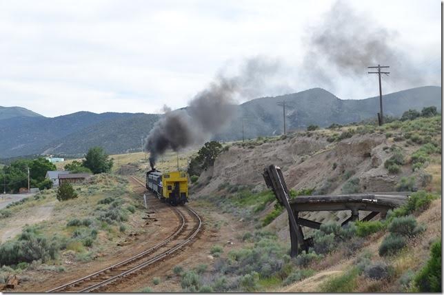 There are several wooden ramps where ore was loaded by independent mine operators.