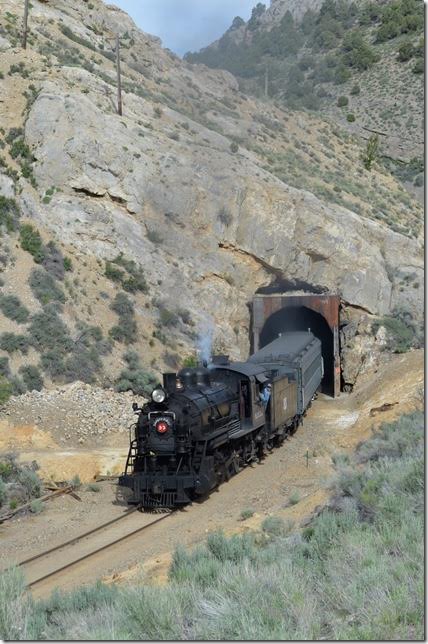 Exiting the 311-foot tunnel.