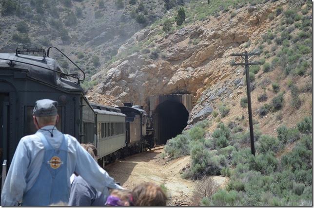 Approaching the short tunnel just west of town. The second tunnel was day-lighted during WWII.