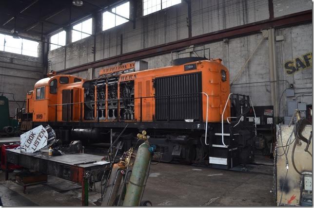 RS-3 109 was originally Kennecott Copper Corp. and used on the ore trains. This is actually the shop with an overhead crane.