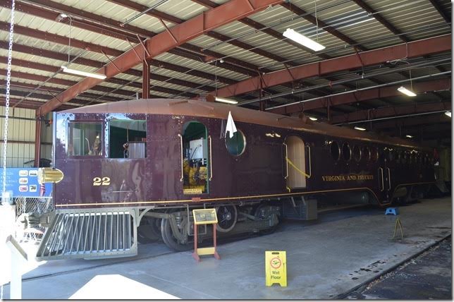 V&T McKeen Motor Car 22 was acquired in 1910 to provide additional passenger service between Carson City and Minden and later to Reno. In 1946 the body was sold and used as a diner! In 1996 Al’s Plumbing Supply donated it to the museum. It is now operational. Frankly I’m not that interested in “doodlebugs”, but this one shook me up!