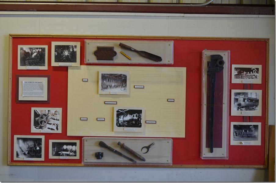 Display of V&T shops in Carson City. Development of the Comstock area of Nevada.
