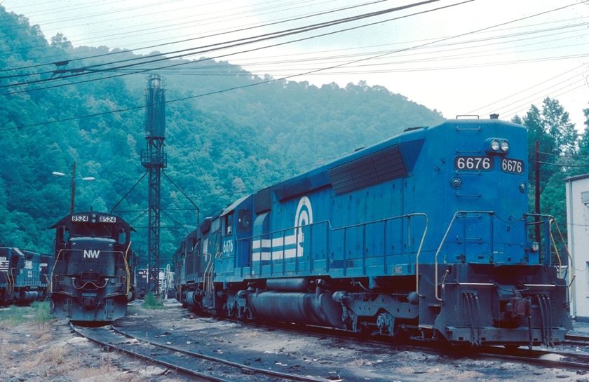 N&W bought 19 SDP45-2s for E-L. After E-L was absorbed into Conrail they came back to NS. They weren't equipped for passenger service, but that extra 5 feet allowed a huge 5000 gal. fuel tank. On E-L that allowed them to run the length of the system between Hoboken and Chicago.