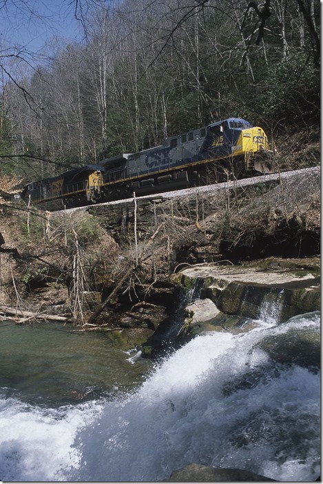 Passing the water fall at Meadow Fork.