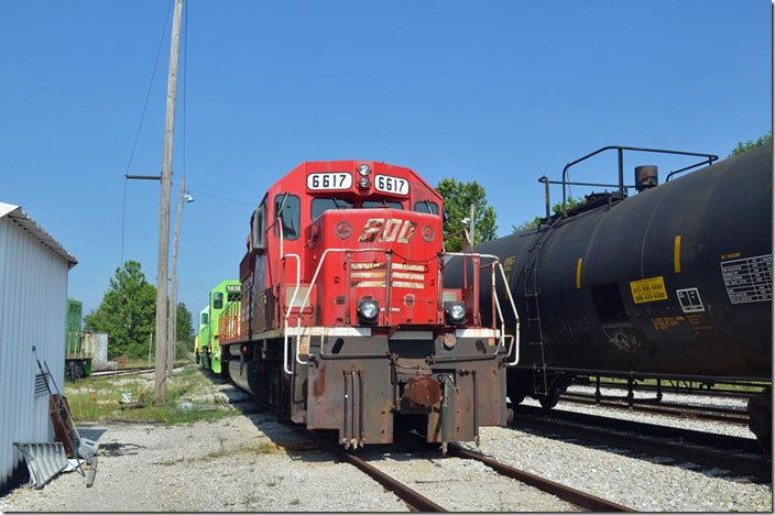 RRC 6617 SD40-2 is ex-Soo. Near Boonville IN.