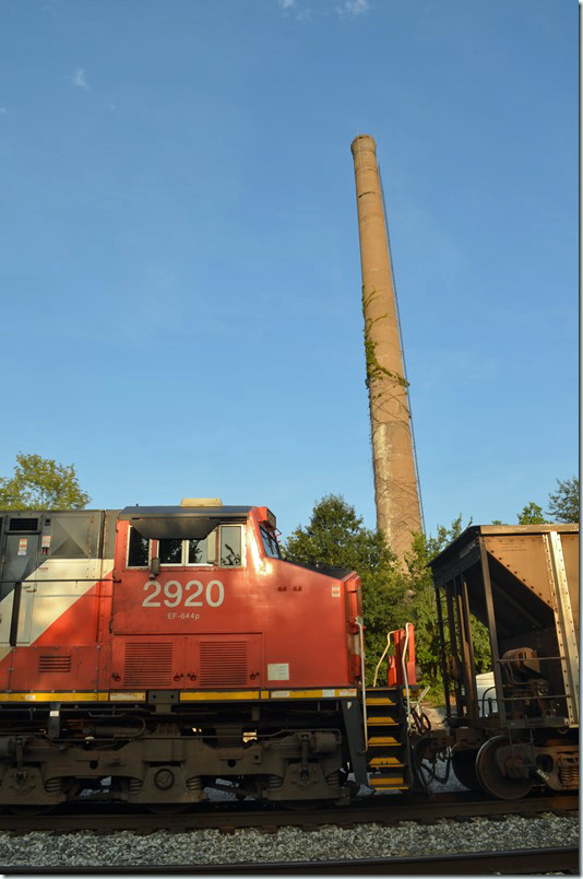 Coal and steam once powered the IC roundhouse and machine shop at Bluford. CN Bluford IL. 2920 ES44AC.