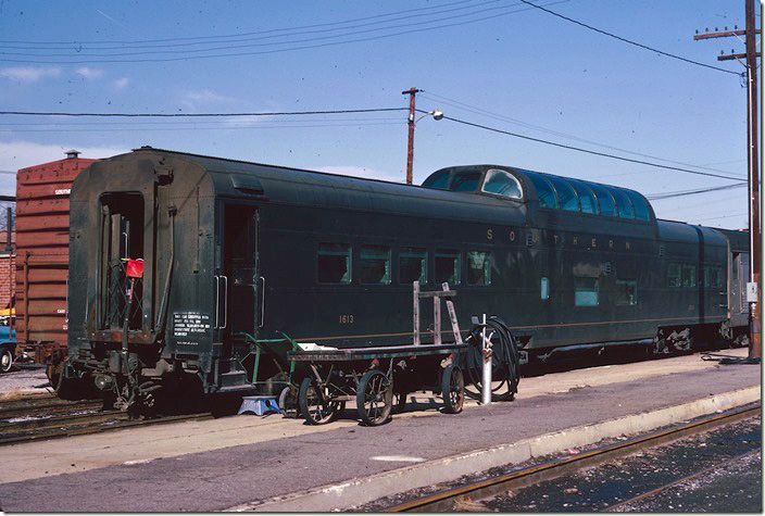 Southern Dome 1613 at Salisbury NC. From here I rode the Piedmont to Greensboro and back. Later the westbound Asheville Special was waiting to take southbound Piedmont passengers back to Asheville.