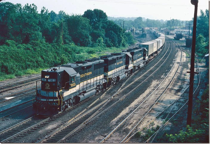 No. 173 leaving town for Spencer. “This is not 141 but ol’ 173, gotta get her into Spencer on time.” Southern Ry. LynchburgVA.