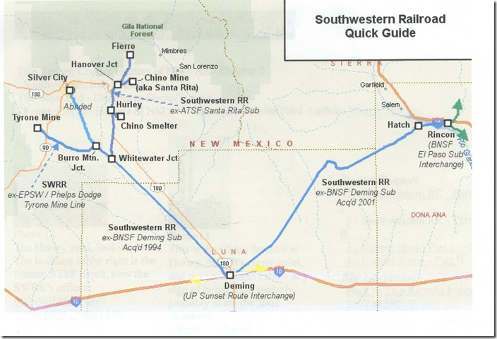I saw tank cars at the Tyrone Mine. Southwestern RR Quick Guide.