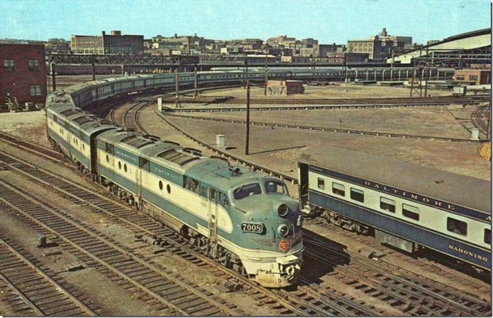 St Louis Union Station Ca. 1957 This was the place to watch passenger trains in the gateway to the west! MP.