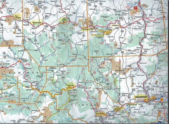 Upon leaving Galeton on Wednesday, 06-23-2021, we headed south on PA 144 to Renovo. This was a long curvy road. PA road map. Port Allegheny. Williamsport.