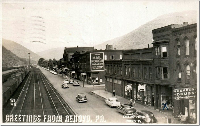 PRR yard Renovo PA circa 1955. Probably taken from the employee walk bridge.