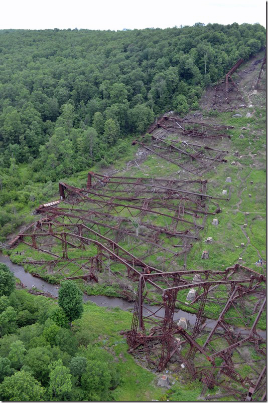 The tornado really made a mess of the bridge. Kinzua Bridge State Park PA. View 12.