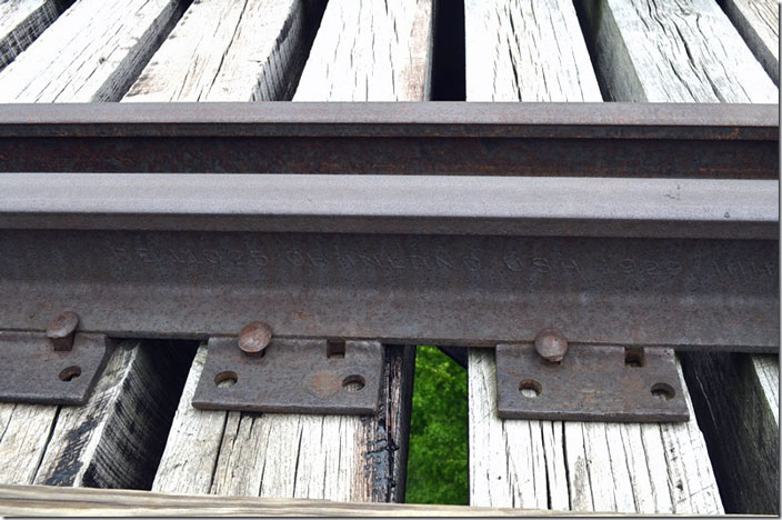 Rail rolled by Inland Steel in 1929. Kinzua Bridge State Park PA.