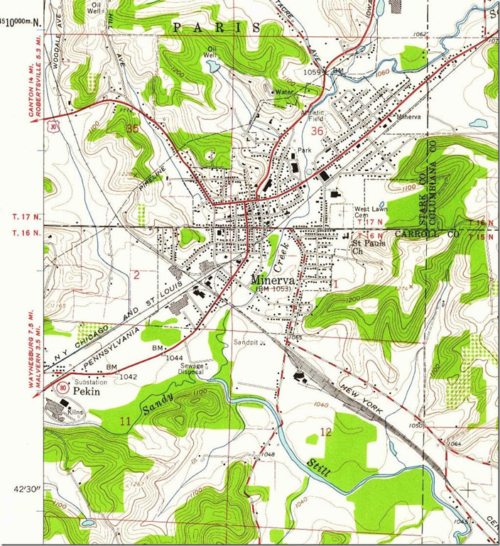 Minerva OH. 1:24,000 quad. 1960. USGS.