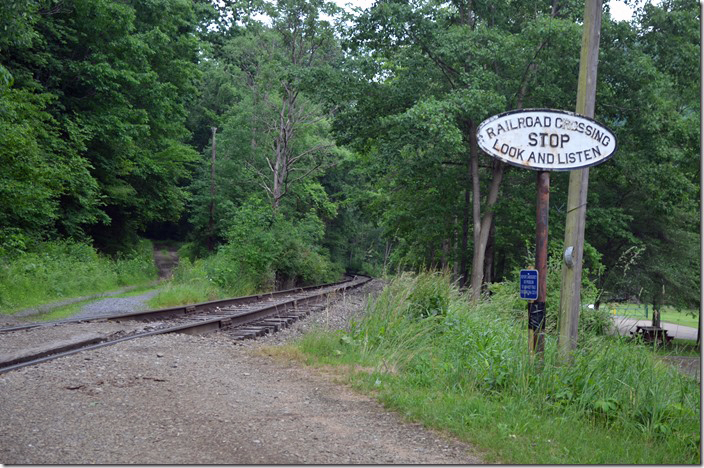 OC&T beside the Drake Well Park. There is also a train boarding canopy/platform here. OC&T crossing near Titusville PA.