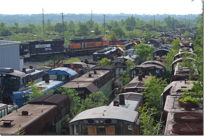 It took a bit of searching, but we found Larry’s Truck & Electric in McDonald. BNSF, NS, DM&IR and UP engines are just some in this view. This area was the engine terminal for Youngstown & Northern RR. They handled movements between McDonald Works and Ohio Works nearer to Youngstown. Larry's Truck & Electric McDonald OH.