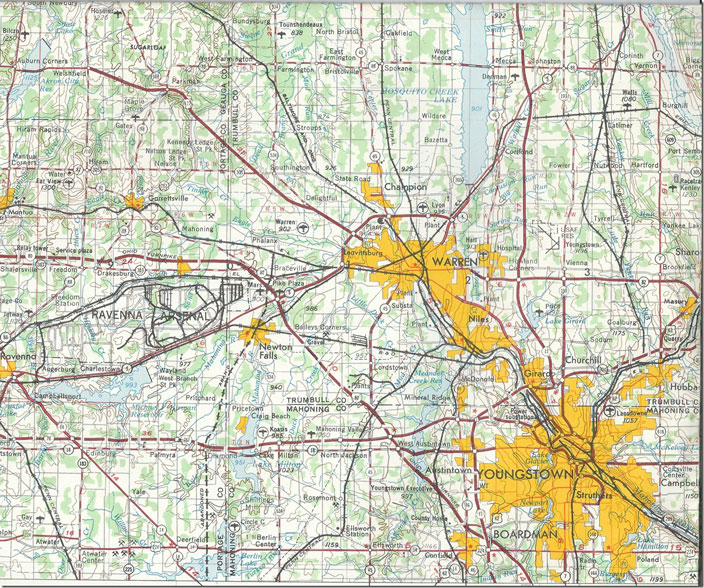 USGS Cleveland quad Warren Youngstown 1956 revised 1972.