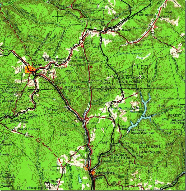 Warren, PA-NY, 1:250,000 quad, 1957, USGS.