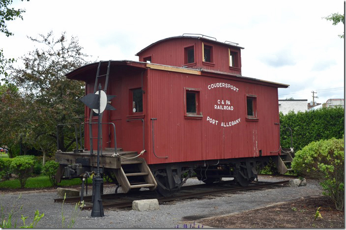 This C&PA “bobber” cab was rescued from benign neglect after the short line was abandoned in 1970. Tuesday, 06-22-2021. Coudersport PA.