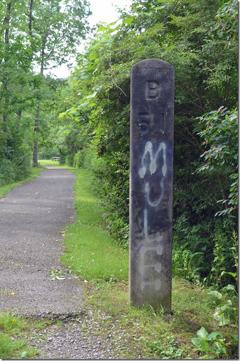 NYC mile post “Brookville 51” looking east. Belmar PA.