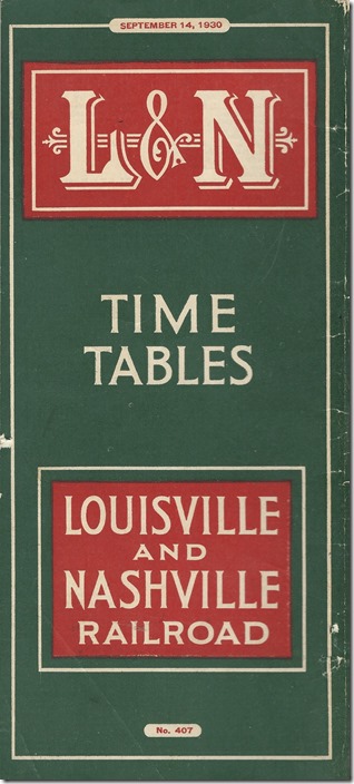 Following are some timetable excerpts illustrating L&N service on the “Hook & Eye.”. L&N pass tt 1930.No 407.