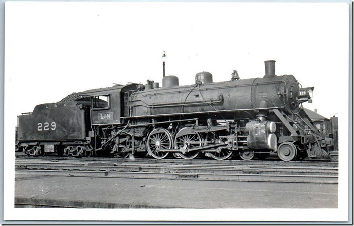 L&N No. 229 is a typical K-4 class 4-6-2 that pulled Trains 1 and 4 over the “Hook & Eye” in late steam years. Pictured at Corbin KY, date unknown.
