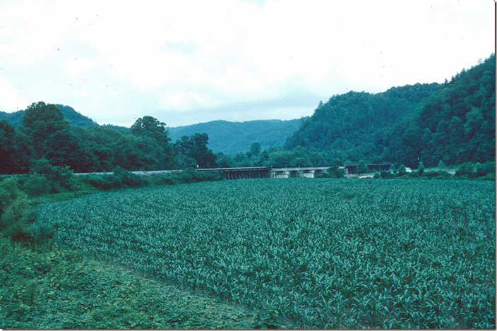 L&N bridge over the Hiwassee River at Reliance TN on 06-17-1982. L&N 4037-GP38-4117.