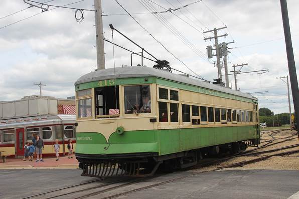 Car #416 is seen leaving the Dinner Car Stop.