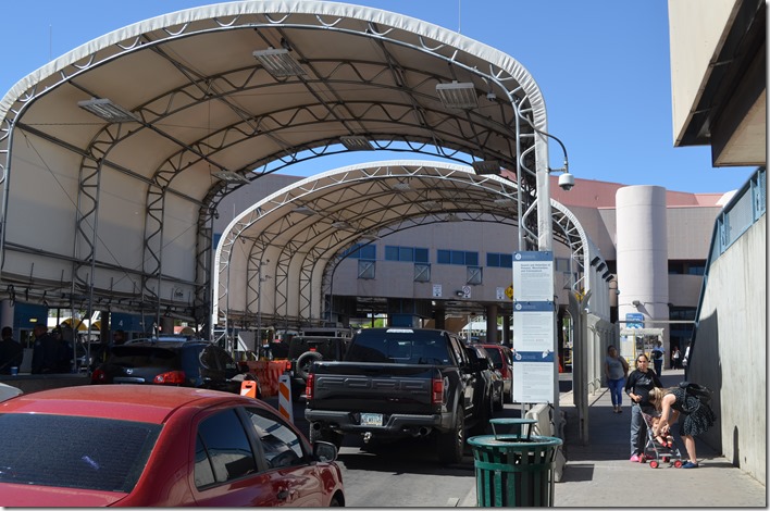 Lots of people were walking across the border to shop in Nogales AZ, this Saturday morning. US border crossing.