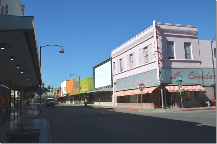 Early morning on Morley St., and the stores are opening up. Nogales AZ.