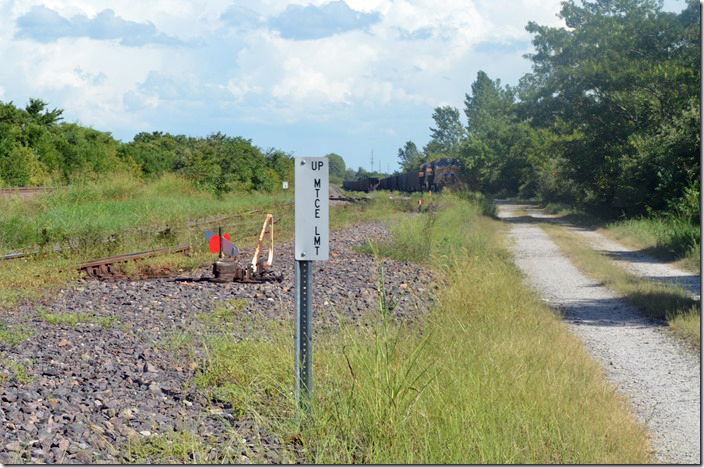 End of UP maintenance responsibilities. Watco takes care of the loop tracks. Cora IL. UP maint limit sign.