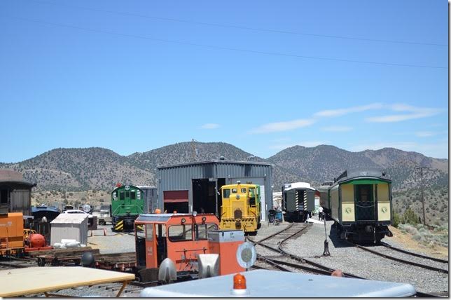 I think that the ALCo S-4 normally powers the weekday trips out of Virginia City, so maybe we were hugely lucky. The longer weekend trips from the Eastgate depot on US 50 are powered by former McCloud River RR 2-8-2 #18. It must be in the engine house.