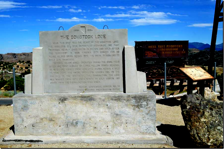 Comstock Lode marker. Virginia City NV.