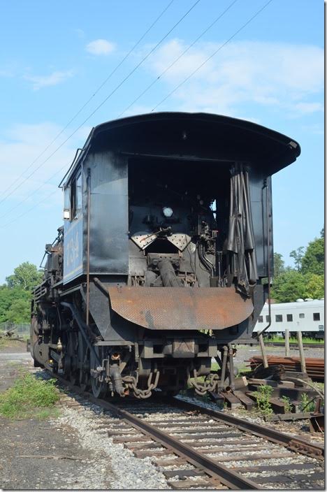 WMSR 734 is down for her 15-year maintenance work. Doesn’t look like anything has started, as 1309 fills up the shop. WMSR 734.