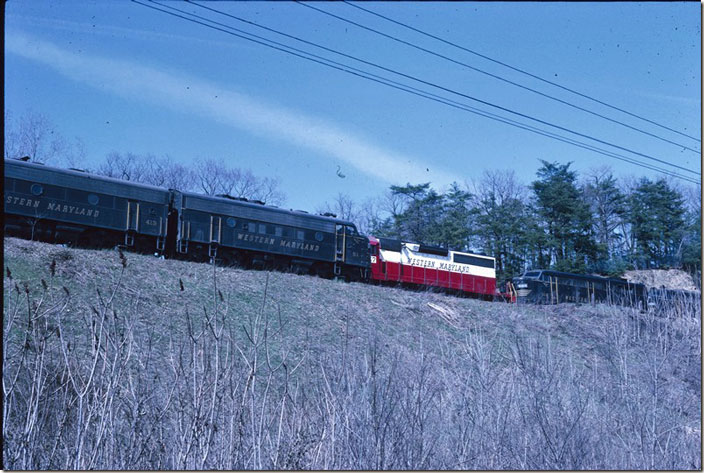 The WM coal train is waiting at Pinesburg. WM Williamsport MD.